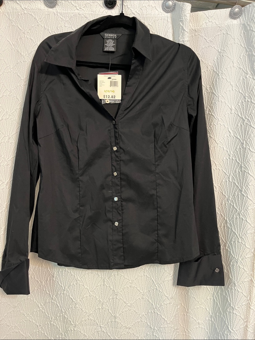 George Slim-Fit Black Button Shirt